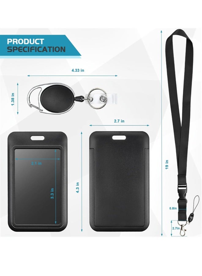 Generic Retractable ID Badge Holder with Breakaway Lanyard, Heavy Duty Retractable Badge Reel, Detachable Keychain, Vertical Sliding ID Badge Holder for Office School Officer Teacher Nurse  - Image 2