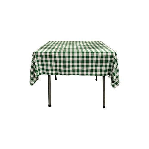 LA Linen Gingham Tablecloth - Checkered Tablecloth for Parties, Picnics & More - Farmhouse Tablecloth - Spring Tablecloth - Picnic Tablecloth - Cloth Tablecloths for Square Tables - 58"x58" Green - Image 1