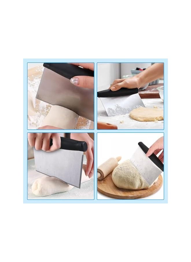 PROMASS promass Stainless Steel Dough Scraper, Multi-Purpose Scraper Tool Kitchen, for Baking Food with Measurements, Stainless Steel Pastry Scraper, Bench Scraper,Cake Scraper (Silver)  - Image 4