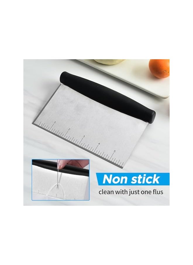 PROMASS promass Stainless Steel Dough Scraper, Multi-Purpose Scraper Tool Kitchen, for Baking Food with Measurements, Stainless Steel Pastry Scraper, Bench Scraper,Cake Scraper (Silver)  - Image 3