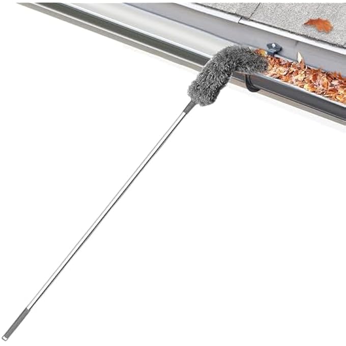 GUTTER CLEANING BRUSH | ROOFING CLEANING BRUSH WITH TELESCOPIC POLE - LONG SPLICING GUTTER CLEANING TOOL, MULTIFUNCTIONAL GUARD CLEANER TOOL FOR GUTTER AND ROOF - Image 2