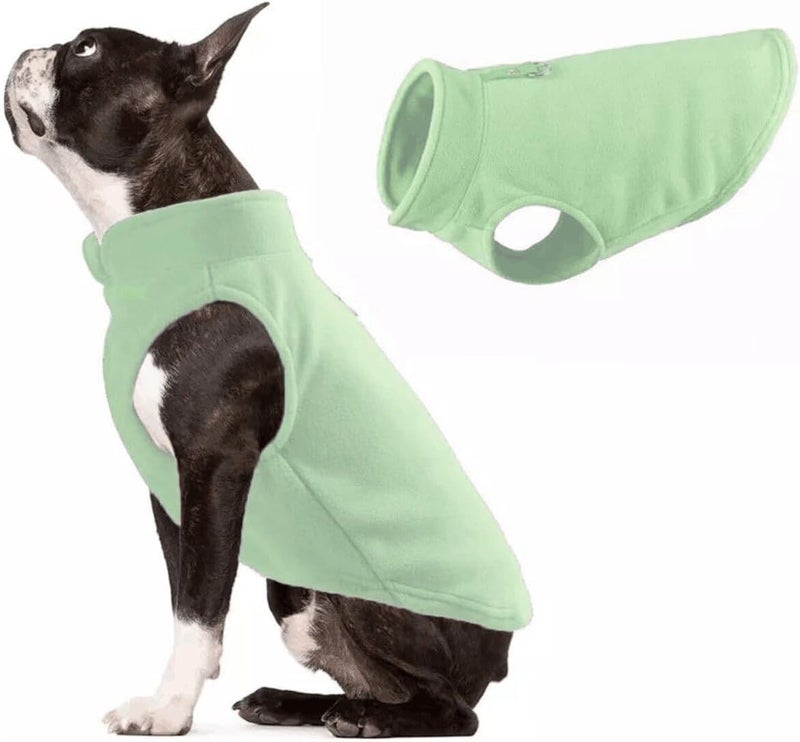 Jacko & Co - Fleece Vest Sweater with Leash Ring - Soft Lightweight Breathable for Puppies Small Medium Dogs, Kitten, Cats, Chihuahua - Warm for Fall/Autumn/Winter (Mint Green, XL) - Image 1
