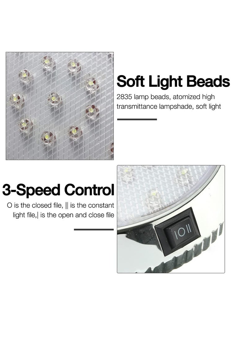 Excefore RV Interior Light, 2 Pcs LED Ceiling Dome Light with 46 LED, DC 12V Downlight for Campervan, Motorhome, Vehicle, Boat, Trailer, Marine -Round White  - Image 3