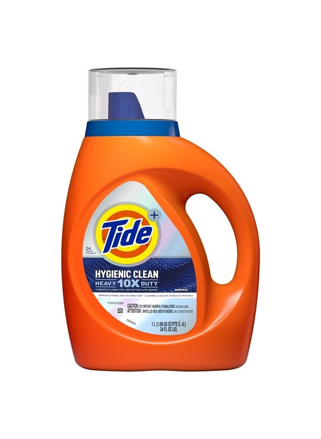Tide Liquid Laundry Detergent, Hygienic Clean Heavy Duty, Original Scent, 21 Loads, 34 fl oz  - Image 1