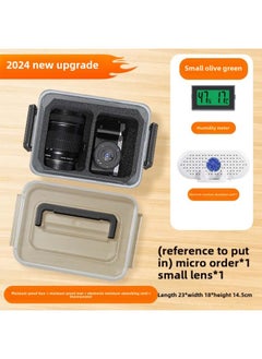 Generic Camera Moisture-proof Box Lens Shock-proof Box SLR Micro Single Digital Storage Box Portable Waterproof Protective Cover Photography Accessories-Color:(small Olive Green) Discount 4-piece Set  - Image 1