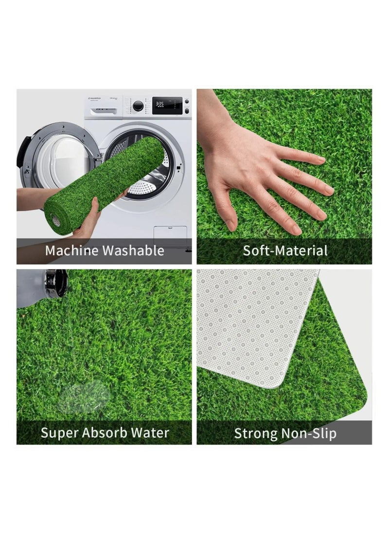 Generic Artificial Grass Door Mat for Front Door, Bathroom and Office 60x40 cm  - Image 3