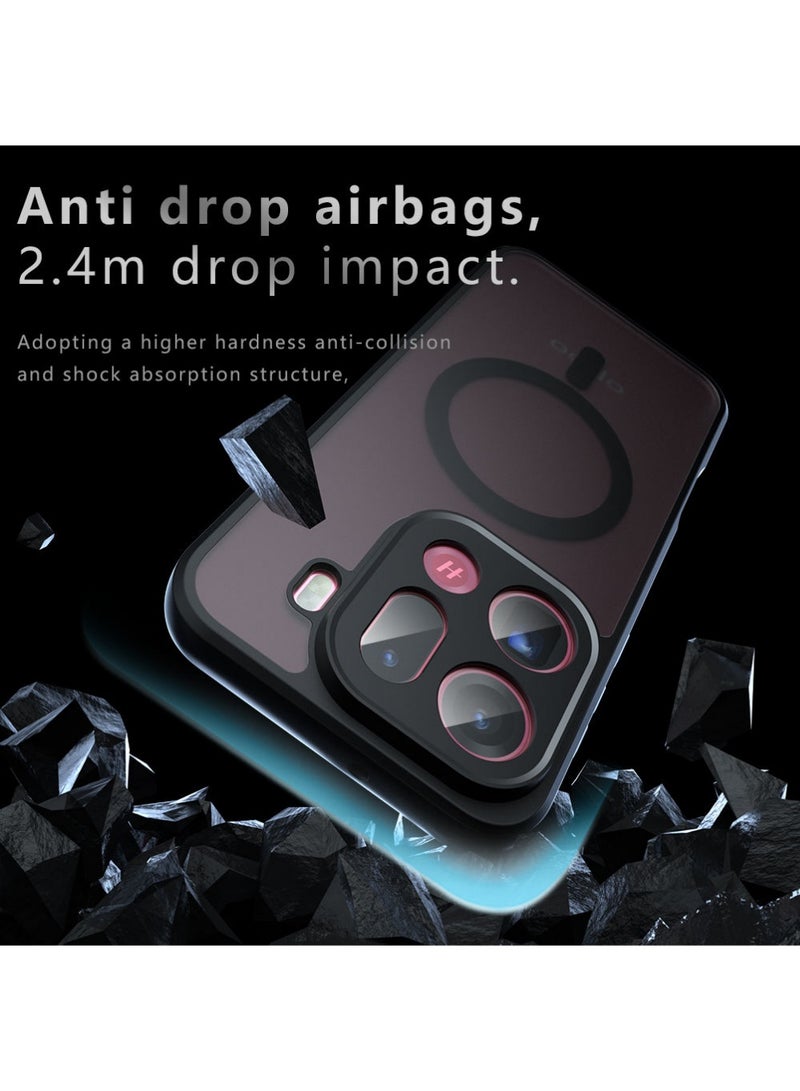 إكس ليفيل غطاء ماج سيف المغناطيسي القوي لهاتف أوبو فايند X9 برو، حماية من الدرجة الفضائية، مقاوم للخدش، لهاتف أوبو فايند X9 برو، غطاء غير لامع ومضاد للانزلاق، متوافق مع غطاء خلفي شفاف مع ملحق ماج سيف، غطاء هاتف نحيف واقٍ، مضاد لبصمات الأصابع (أسود) - Image 5