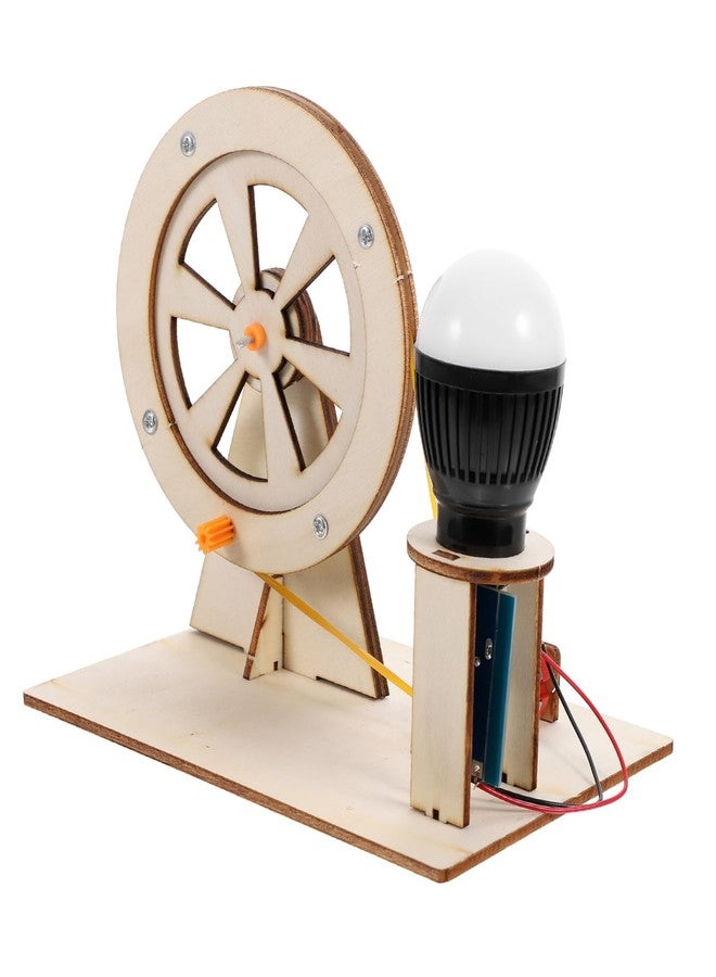 HAKIDZEL Hand Crank Generator DIY Assembly Kit for Portable Wooden Electricity Generator Science Experiment Stem Educational Model for Boys Build and Learn Physics Concepts Random Color - Image 1