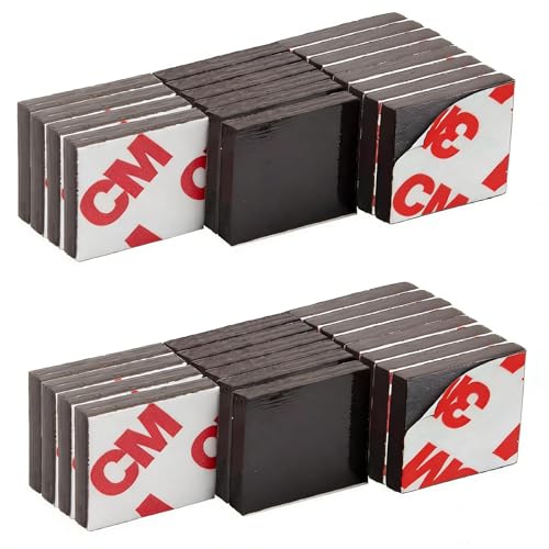 CHUNNIAO 160 Mil Strong Magnets with Adhesive Backing(Each Square 3/4" x 3/4") for Heavy Duty Items,Peel and Stick Self Sticky Magnets (36PCS) - Image 1