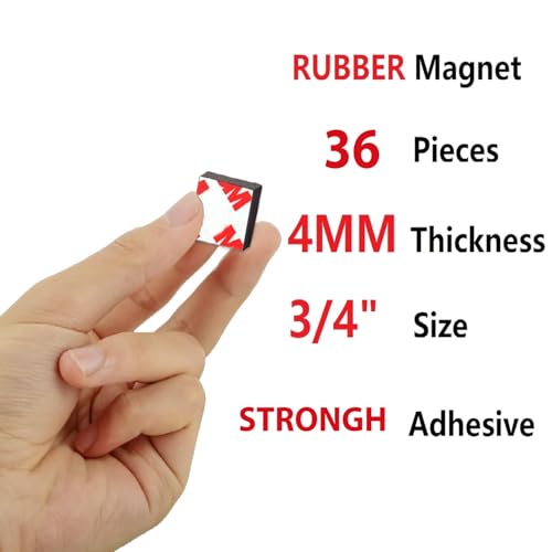 CHUNNIAO 160 Mil Strong Magnets with Adhesive Backing(Each Square 3/4" x 3/4") for Heavy Duty Items,Peel and Stick Self Sticky Magnets (36PCS) - Image 3