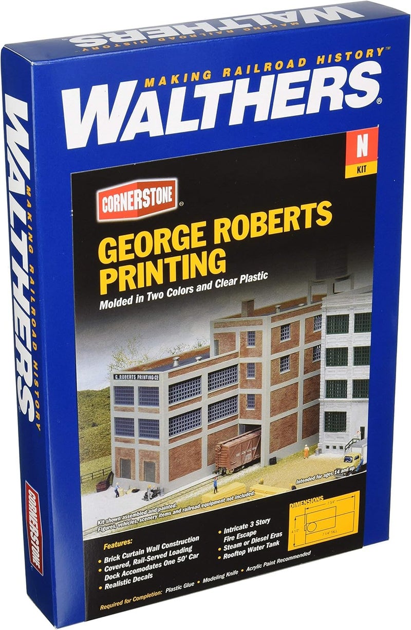 Walthers N Scale Model George Roberts Print Kit, 1/4" 11.2 x 19.3 x 18.1cm, (933-3231)
