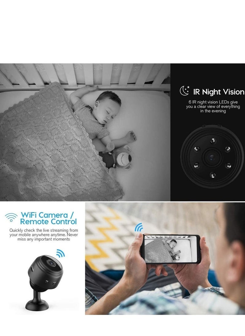 ELTRAZONE - Mini Hidden Camera WiFi Small Wireless Video Camera Full HD 1080P Night Vision Motion Sensor Support SD Card for iPhone Android Video Detection Security Nanny Surveillance Cam (Black) - Image 1