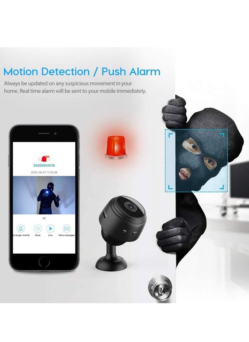 ELTRAZONE - Mini Hidden Camera WiFi Small Wireless Video Camera Full HD 1080P Night Vision Motion Sensor Support SD Card for iPhone Android Video Detection Security Nanny Surveillance Cam (Black) - Image 1