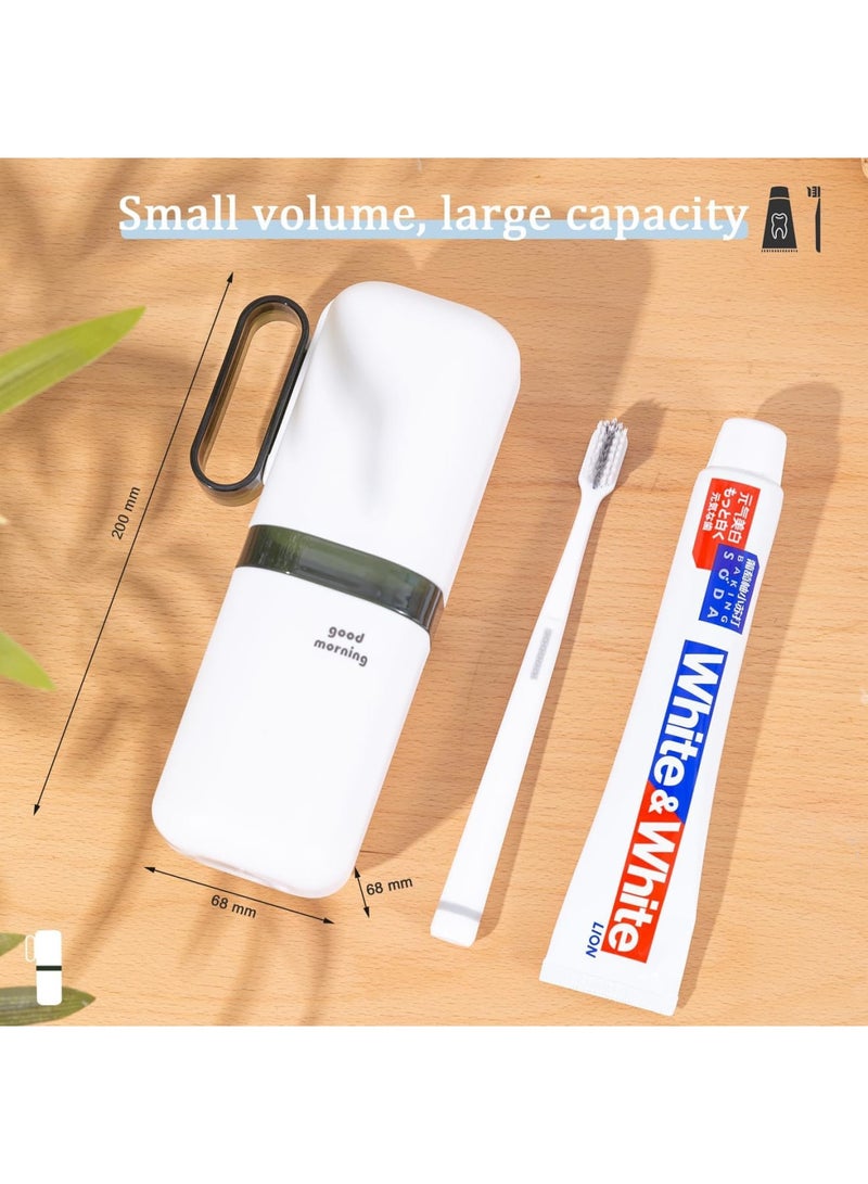SOLARAE Travel Toothbrush Cup Case, 2 Pcs Multifunctional Toothbrush, CupToothbrush Holder with with Cover Travel Boothbrush Holder Portable Toothbrush Case and Carrier for Bathroom School Business Trip - Image 4