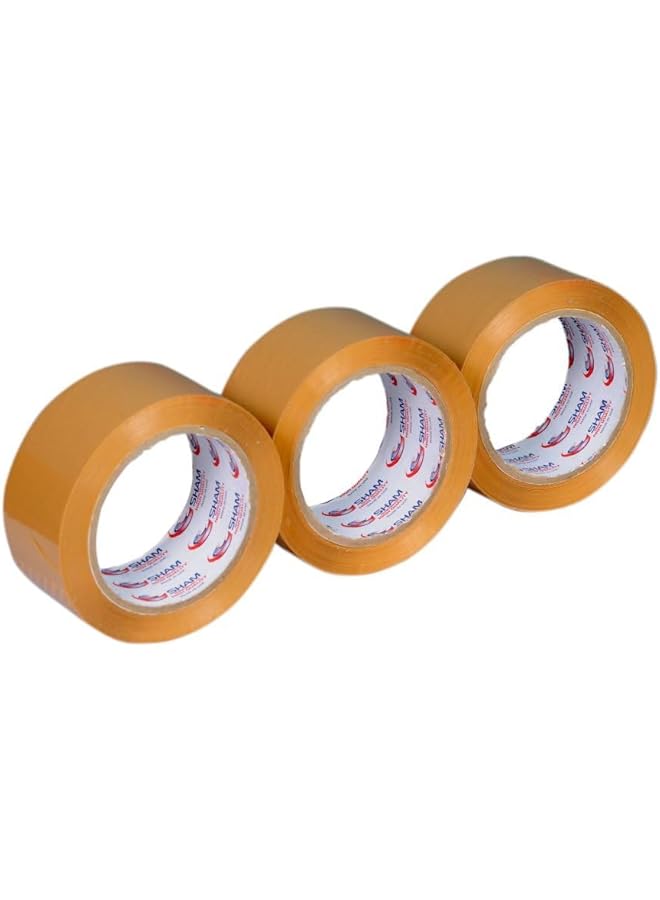 Sham Pack 50 Yards, Brown aging Tape, of 3, For Carton Sealing and Shipping. - Image 1