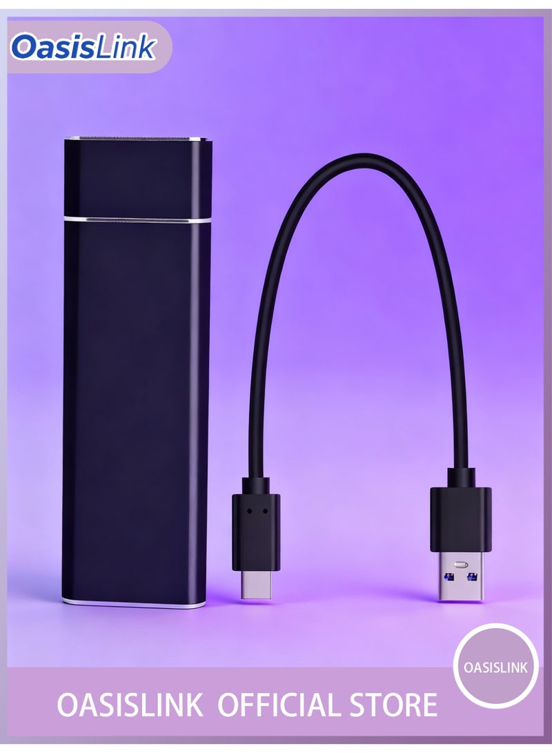 OasisLink Portable External Hard Drive 2TB, Mini SSD Hard Drives,with 64GB of storage expansion Solid State External Drives, Computer Backup Drive, USB 3.1 to Type-C Support Data Storage Transfer for Windows XP PC Laptop and Mac - Image 1