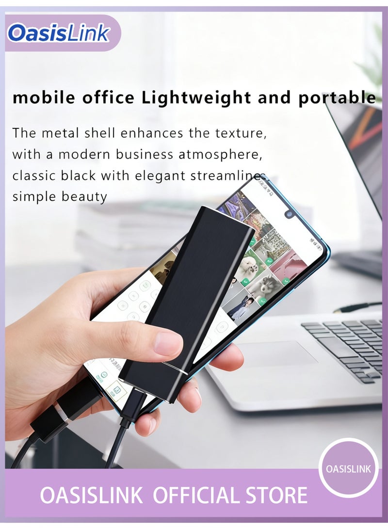 OasisLink Portable External Hard Drive 2TB, Mini SSD Hard Drives,with 64GB of storage expansion Solid State External Drives, Computer Backup Drive, USB 3.1 to Type-C Support Data Storage Transfer for Windows XP PC Laptop and Mac - Image 4