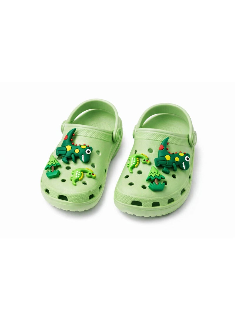 زينة أحذية بتصاميم ديناصورات كرتونية لأحذية "كروكس" | إكسسوارات أحذية (Clogs) من السيليكون | متعددة الألوان | طقم مكون من 6 قطع | للأطفال بعمر 3 سنوات فما فوق - Image 3