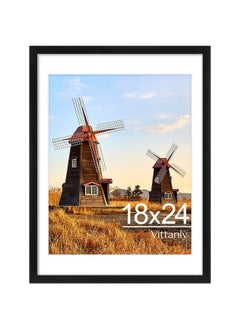 Vittanly Vittanly 18x24 Picture Frame Black, Display Poster 16x20 with Mat or 18x24 without Mat, Plexiglass, Wall Gallery Frame for Artwork, Vertical or Horizontal Display, Single Pack  - Image 1