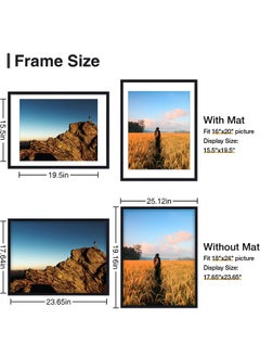 Vittanly Vittanly 18x24 Picture Frame Black, Display Poster 16x20 with Mat or 18x24 without Mat, Plexiglass, Wall Gallery Frame for Artwork, Vertical or Horizontal Display, Single Pack  - Image 2
