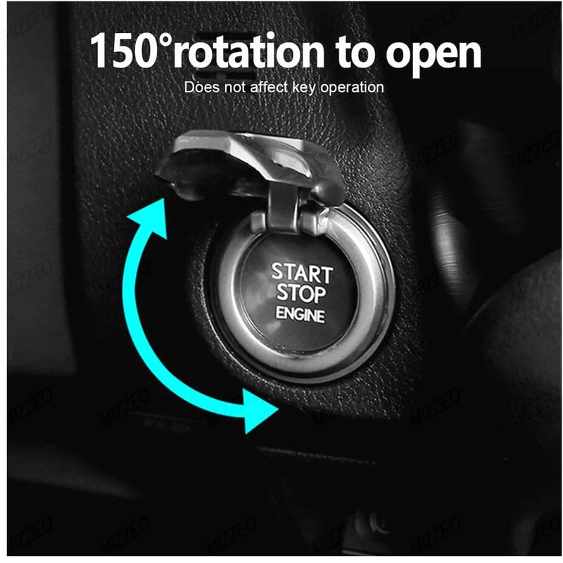 MIZZEO Car Start/Ignition Button Cover 3D Style (Design – Iron Man, Carbon Black + Silver) Alloy Switch Cover for Interior Decoration Compatible with Ford Figo Aspire - Image 5