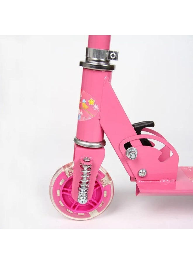 Three-wheeled children's scooter – foldable with adjustable height and fun cartoon design - Image 2