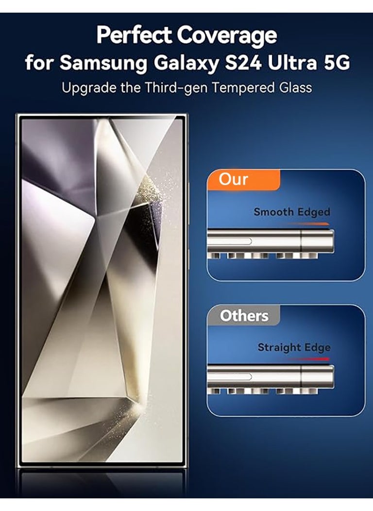 For Galaxy S24 Ultra Screen Protector, 2 Pack Tempered Glass Screen Protector,Curved Tempered Glass, HD Clear Scratch Resistant  - Image 4