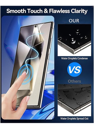 2 Pack Tempered Glass Screen Protector for Samsung Galaxy S24 Ultra Screen Protector,Curved Tempered Glass, HD Clear Scratch Resistant - view 5