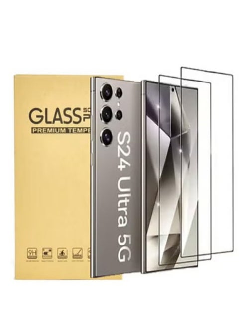 For Galaxy S24 Ultra Screen Protector, 2 Pack Tempered Glass Screen Protector,Curved Tempered Glass, HD Clear Scratch Resistant