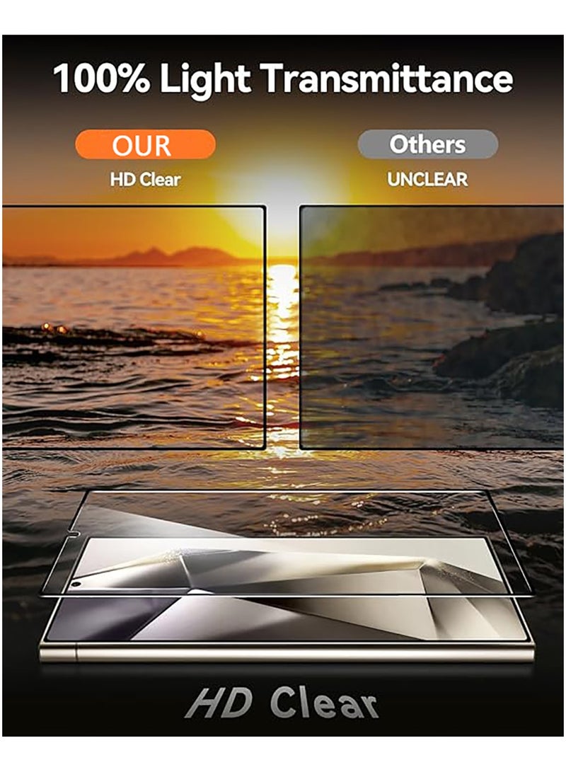 2 Pack Tempered Glass Screen Protector for Samsung Galaxy S24 Ultra Screen Protector,Curved Tempered Glass, HD Clear Scratch Resistant