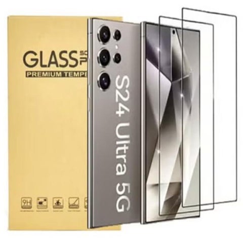 2 Pack Tempered Glass Screen Protector for Samsung Galaxy S24 Ultra Screen Protector,Curved Tempered Glass, HD Clear Scratch Resistant