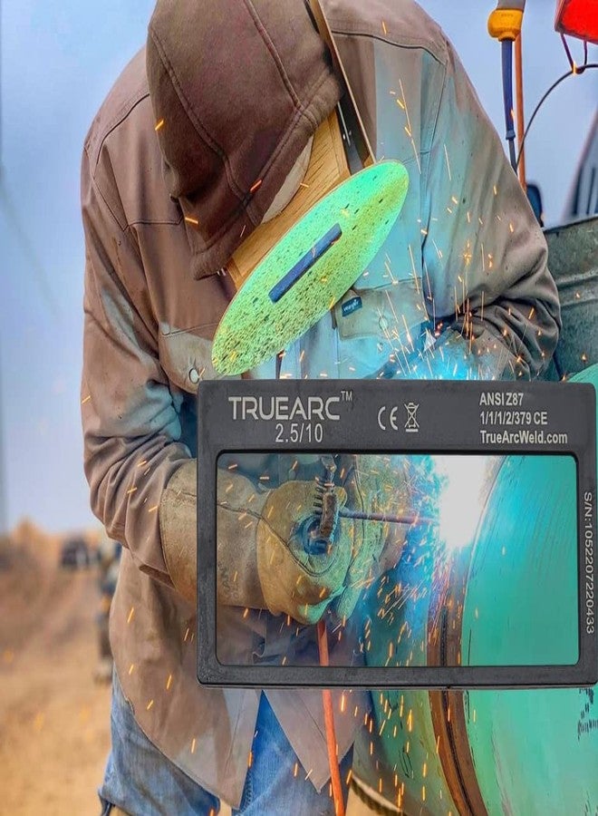عدسة لحام TrueArc HD ذاتية التعتيم - فلتر ألوان حقيقي بديل - ملحقات خوذة اللحام - تناسب معظم أغطية اللحام مقاس 2 بوصة × 4.25 بوصة - درجة التعتيم 9 و10 و11 - Image 1