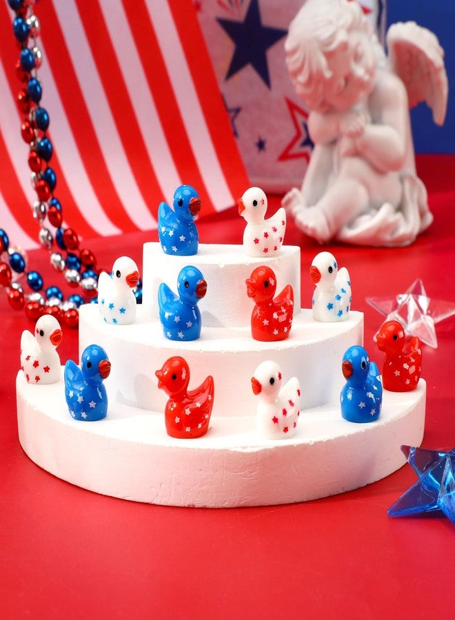DTOFOOT 80 Pcs Patriotic Mini Resin Ducks,Independence Day Duck Figurines Red White and Blue Decorations for 4th of July Parties Garden Decor and Gift Stuffers - Image 4