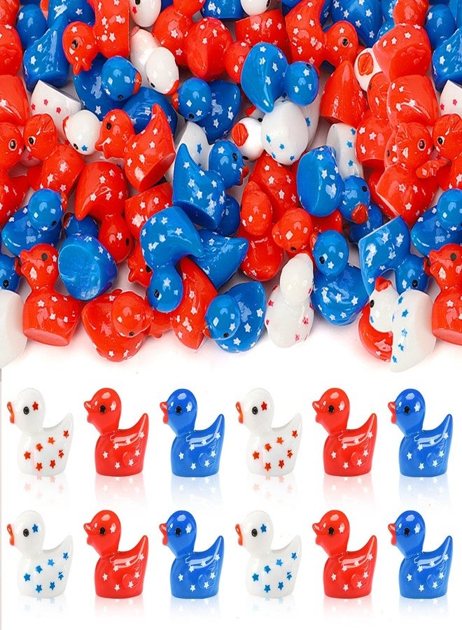 DTOFOOT 80 Pcs Patriotic Mini Resin Ducks,Independence Day Duck Figurines Red White and Blue Decorations for 4th of July Parties Garden Decor and Gift Stuffers - Image 1