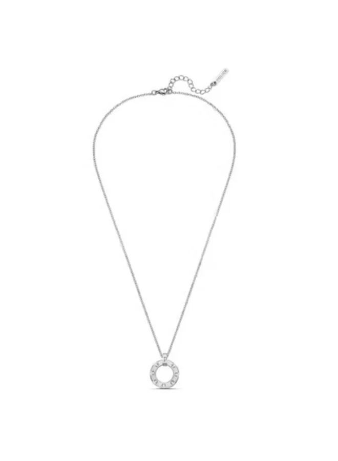 Police Gunport Silver Stainless Steel Sphere Pendant Necklace for Men