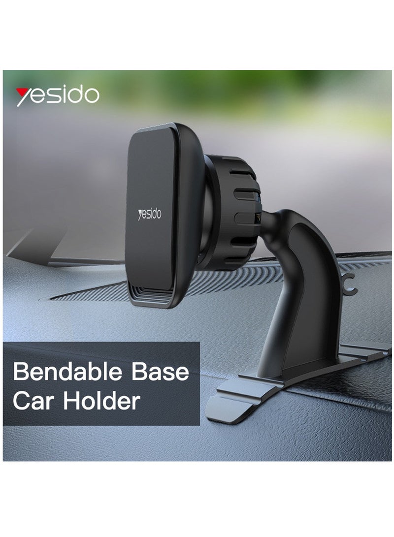 Yesido C110 Magnetic Magnet 360 Degree Universal Car Dashboard Mobile Phone Holder - Black - Image 2