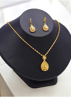 GOLDMAX 21k Gold Plated Necklace & Earrings Jewelry Set For Women  - Image 1