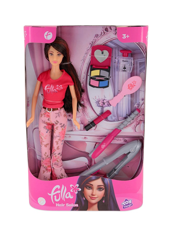 Fulla Hair Salon Doll Set Includes Comb, Lipstick, Perfume, Eyeshadow And Hair Clip & Fashion Doll With Styling Accessories- Great For Beauty Role Play And Creative Dress-Up Fun, Perfect For Eid Gifting  - Image 2