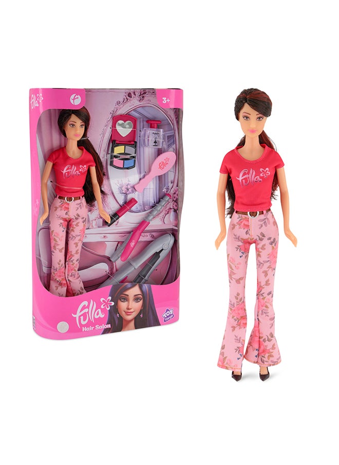 Fulla Hair Salon Doll Set Includes Comb, Lipstick, Perfume, Eyeshadow And Hair Clip & Fashion Doll With Styling Accessories- Great For Beauty Role Play And Creative Dress-Up Fun, Perfect For Eid Gifting  - Image 1