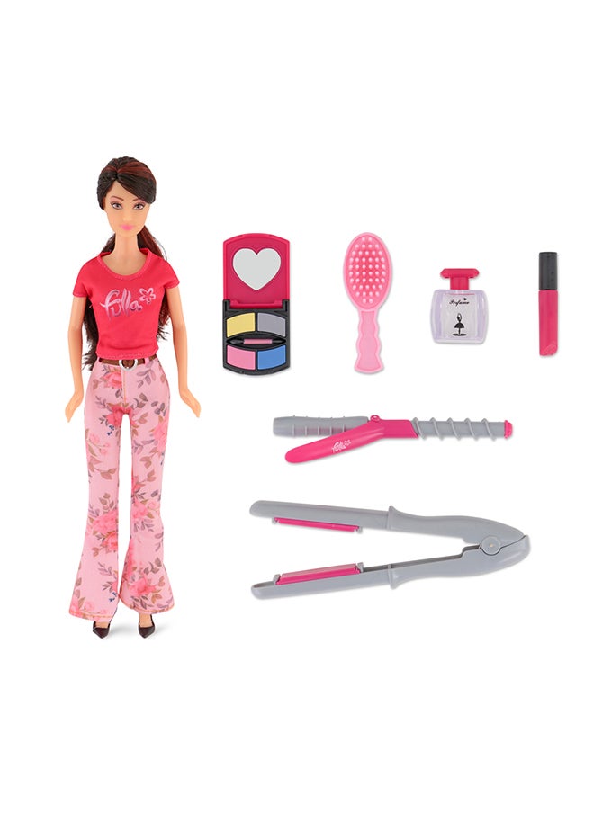 Fulla Hair Salon Doll Set Includes Comb, Lipstick, Perfume, Eyeshadow And Hair Clip & Fashion Doll With Styling Accessories- Great For Beauty Role Play And Creative Dress-Up Fun, Perfect For Eid Gifting  - Image 5