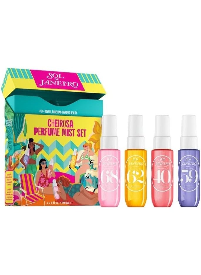 Sol de Janeiro Perfume Mist Gift Set 4x30ml – Brazilian Bum Bum Fragrance Collection 40, 59, 62, 68 Travel Size Body Spray Set - Image 1