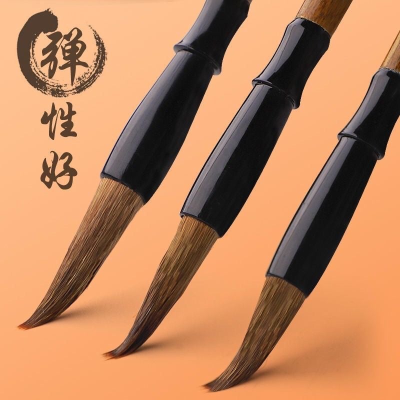 Calligraphy Supplies Set With Wolf Hair, Mixed Hair, And Goat Hair For Small Regular Script, Chinese Painting, Student Use, Traditional Style Calligraphy Set, Soft Brush - Image 4