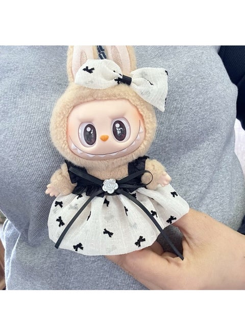 Vinyl Rab Second Generation Sitting Party Series Labubu Clothes Pants Hanging For Dress-Specification:Clothes Only❗️❗️❗️Suitable For: 17cm Lab Cloth Pendant-Color:Camellia Skirt