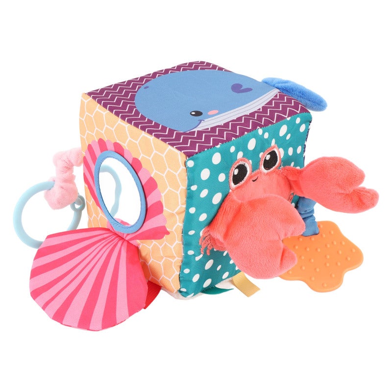 Baby Soft Cube: Fabric Material, Multifunctional Grasping Rattling Soothing - Cartoon Design, Vibrant Colors Textures, Infant Activity Toy for Crib Play, Sensory Development of Babies - Image 3