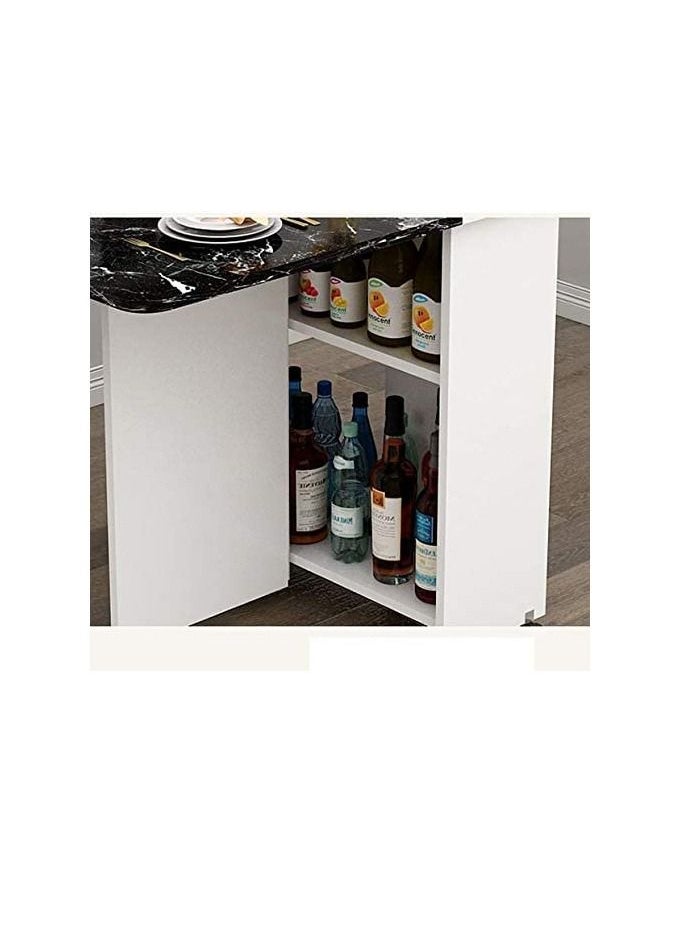 Generic Side Tables Multifunction Folding Dining Table with Pulley Wood Wood Tables Folding Desk Tables for Living Room Clearance Dining Room Kitchen Kitchen Furniture Low Table Salon  - Image 3