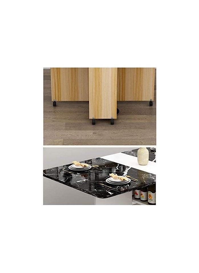 Generic Side Tables Multifunction Folding Dining Table with Pulley Wood Wood Tables Folding Desk Tables for Living Room Clearance Dining Room Kitchen Kitchen Furniture Low Table Salon  - Image 4