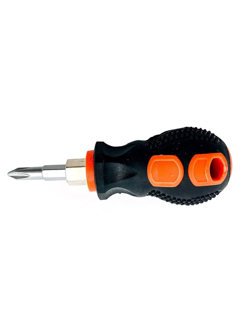 2-in-1 Mini Two Way Screwdriver  with 2 Different Heads Rubber Handle