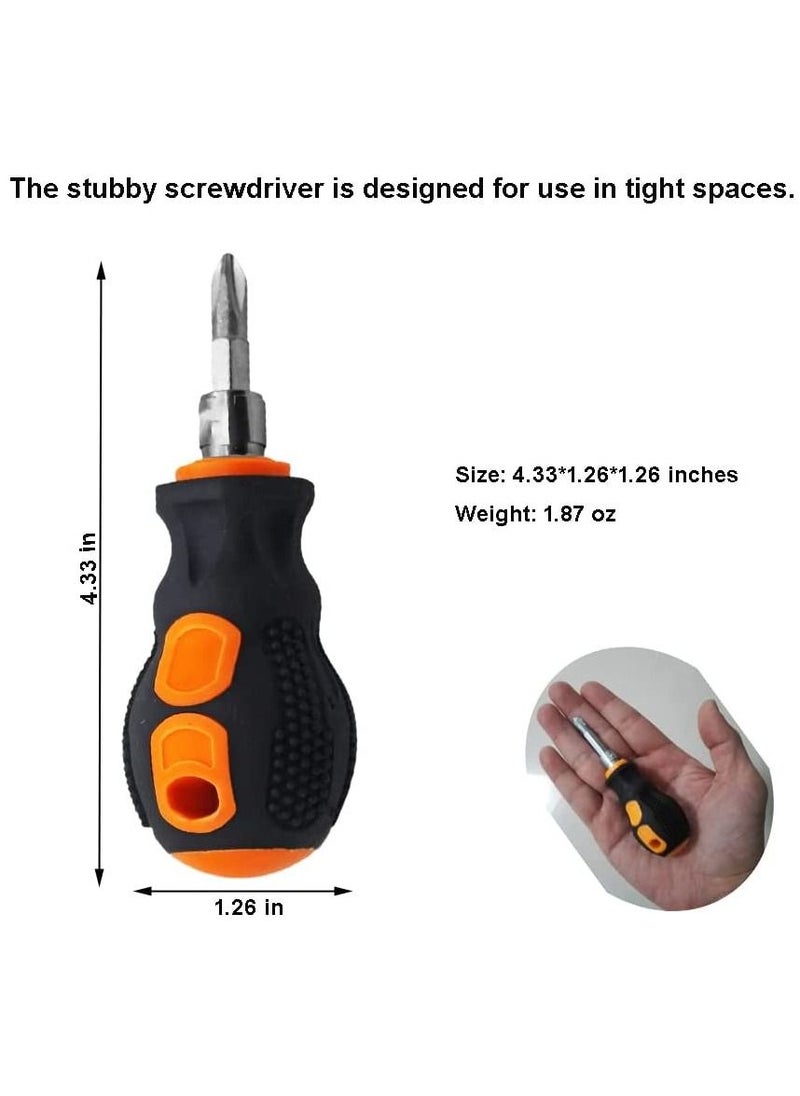 2-in-1 Mini Two Way Screwdriver  with 2 Different Heads Rubber Handle