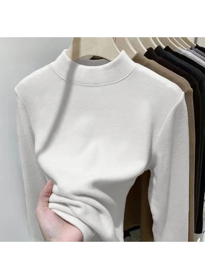 Children's Autumn And Winter German Velvet Long-sleeved T-shirt With Bottoming Shirt For Boys And Girls Baby Half Turtleneck Warm Top