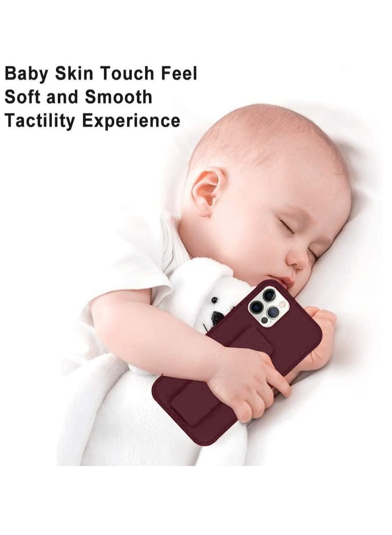 ELTRAZONE iPhone 16 Pro Max Maroon Magnetic Kickstand Case with Premium Silicone, Vertical & Horizontal Hand Strap, and Multi-Stand - Image 5